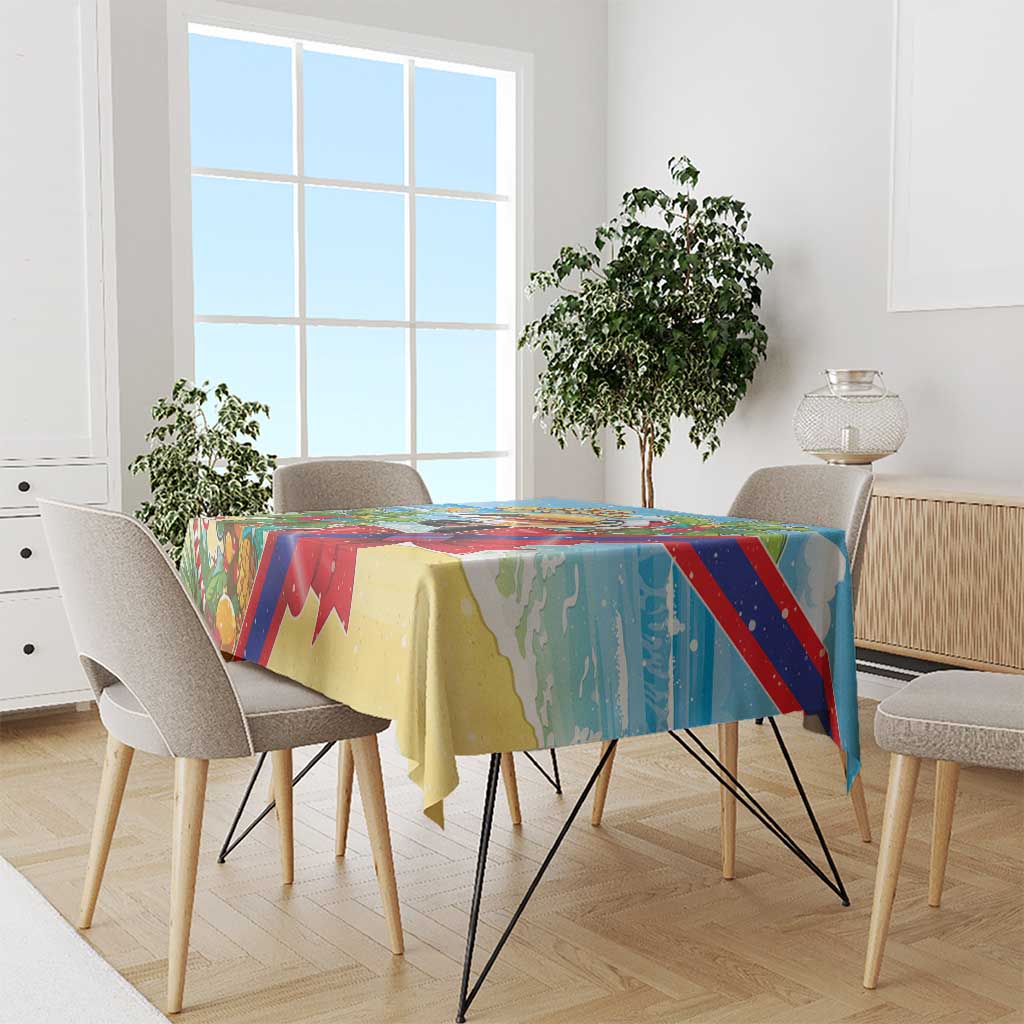 Belize Navidad Christmas Tablecloth Funny Santa Toucan - Wonder Print Shop