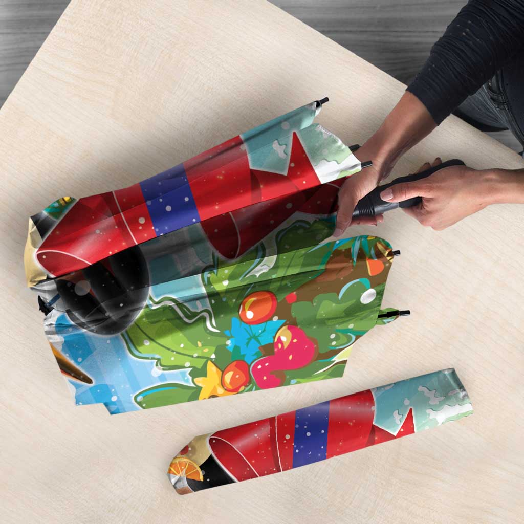 Belize Navidad Christmas Umbrella Funny Santa Toucan - Wonder Print Shop