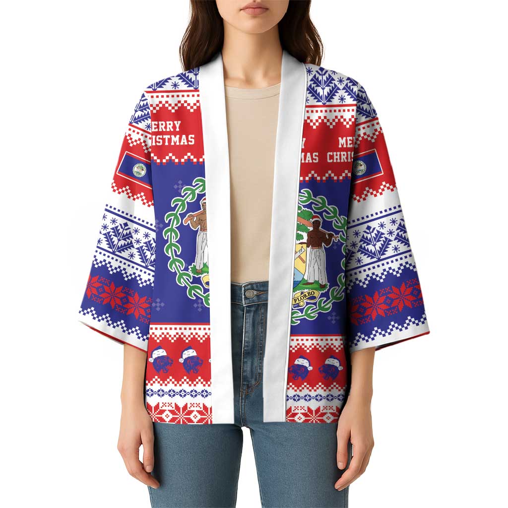 Belize Christmas Kimono Coat Of Arms Merry Xmas - Wonder Print Shop