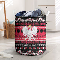 Polska Wesolych Swiat Laundry Basket Lachy Sadeckie Pattern Black Version