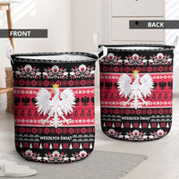 Polska Wesolych Swiat Laundry Basket Lachy Sadeckie Pattern Black Version
