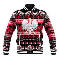 Polska Wesolych Swiat Baseball Jacket Lachy Sadeckie Pattern Black Version