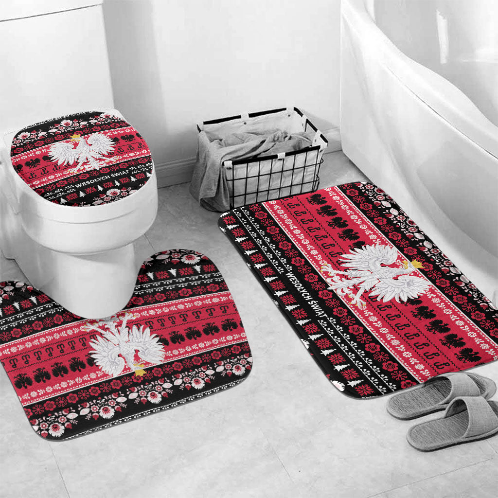 Polska Wesolych Swiat Bathroom Set Lachy Sadeckie Pattern Black Version