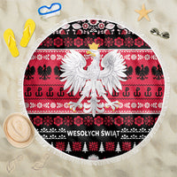 Polska Wesolych Swiat Beach Blanket Lachy Sadeckie Pattern Black Version