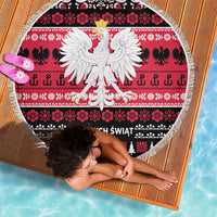Polska Wesolych Swiat Beach Blanket Lachy Sadeckie Pattern Black Version