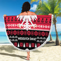Polska Wesolych Swiat Beach Blanket Lachy Sadeckie Pattern Black Version
