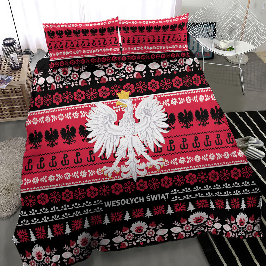 Polska Wesolych Swiat Bedding Set Lachy Sadeckie Pattern Black Version