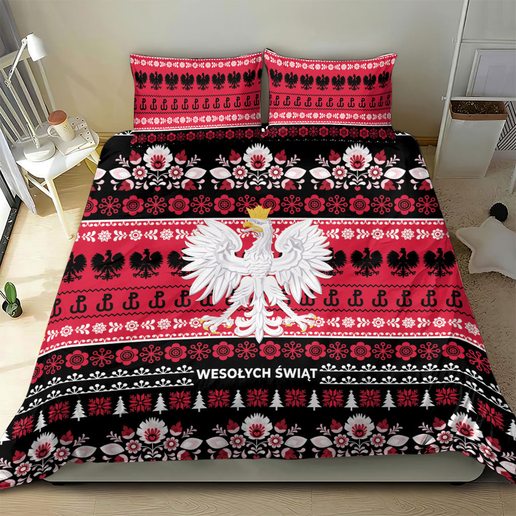 Polska Wesolych Swiat Bedding Set Lachy Sadeckie Pattern Black Version