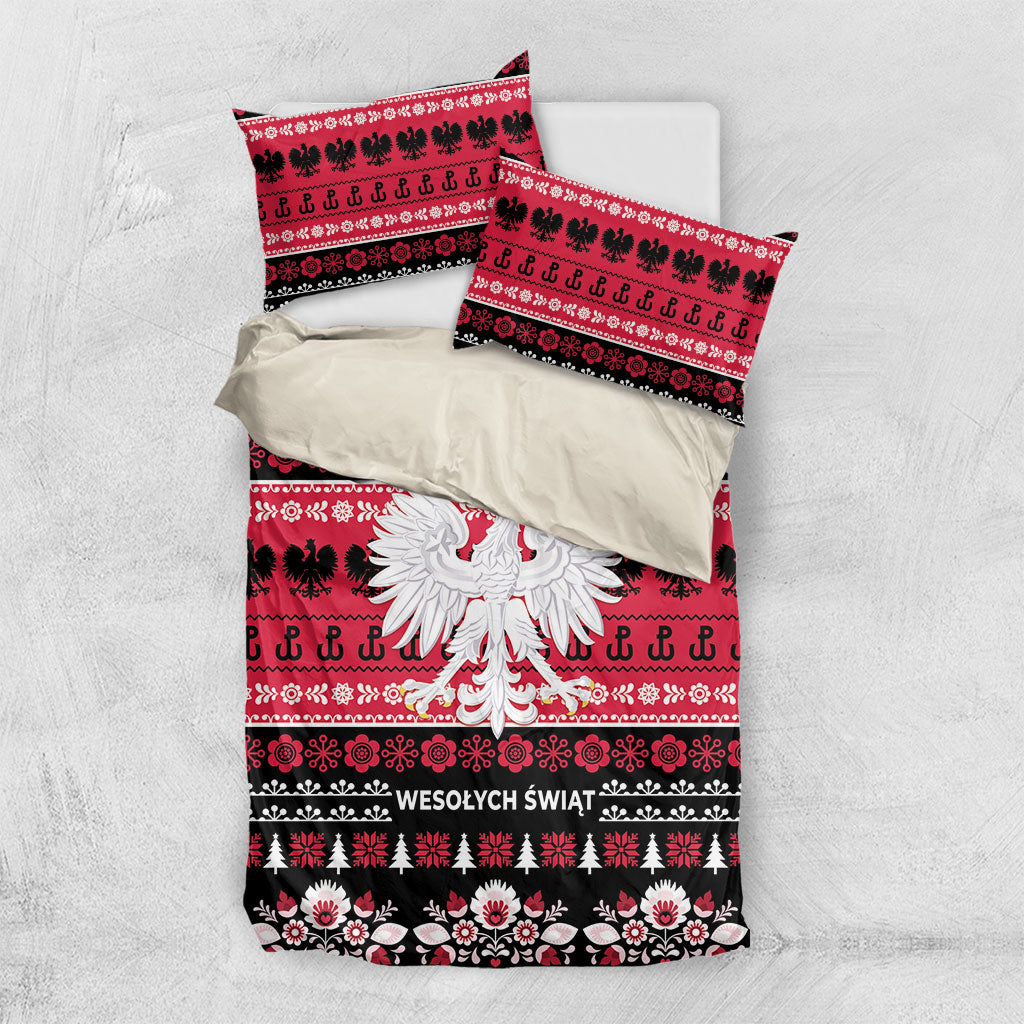 Polska Wesolych Swiat Bedding Set Lachy Sadeckie Pattern Black Version