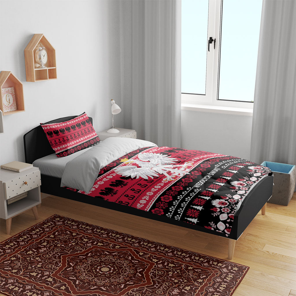 Polska Wesolych Swiat Bedding Set Lachy Sadeckie Pattern Black Version
