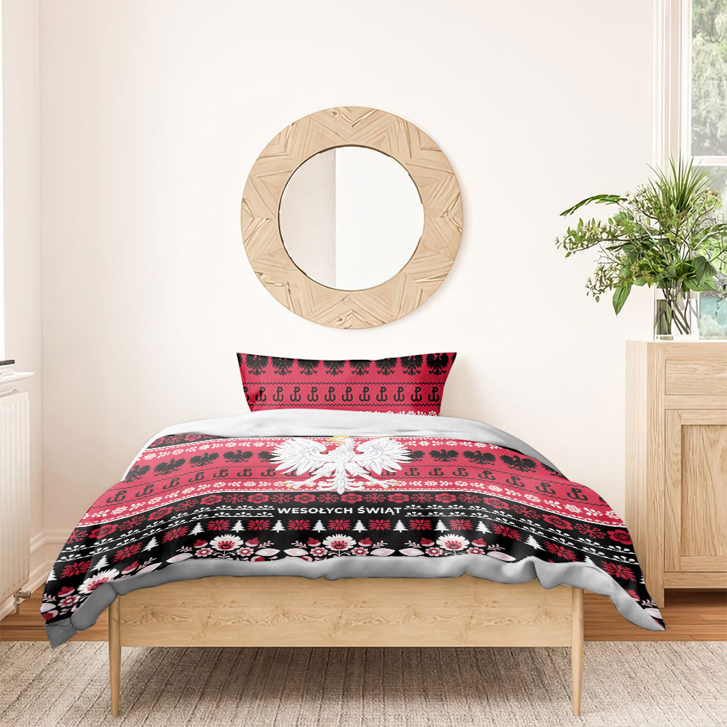 Polska Wesolych Swiat Bedding Set Lachy Sadeckie Pattern Black Version