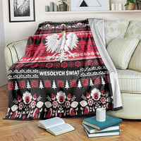 Polska Wesolych Swiat Blanket Lachy Sadeckie Pattern Black Version