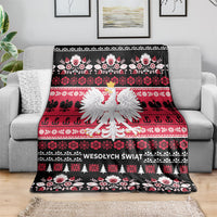 Polska Wesolych Swiat Blanket Lachy Sadeckie Pattern Black Version