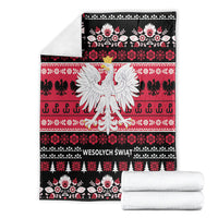 Polska Wesolych Swiat Blanket Lachy Sadeckie Pattern Black Version