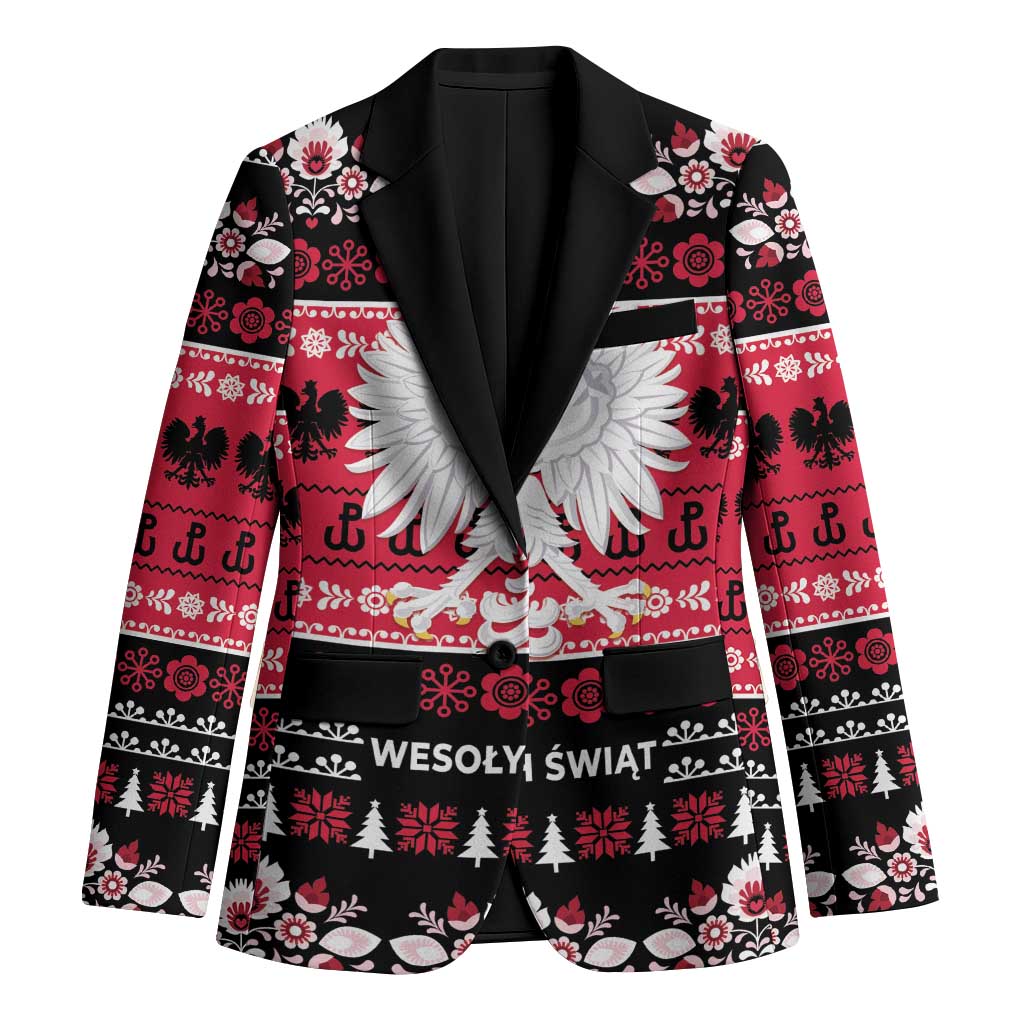 Polska Wesolych Swiat Blazer Lachy Sadeckie Pattern Black Version