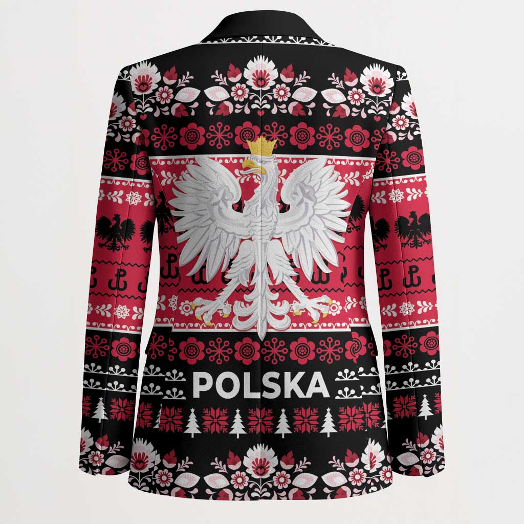 Polska Wesolych Swiat Blazer Lachy Sadeckie Pattern Black Version