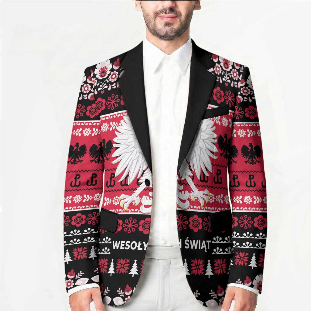 Polska Wesolych Swiat Blazer Lachy Sadeckie Pattern Black Version