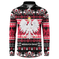 Polska Wesolych Swiat Button Sweatshirt Lachy Sadeckie Pattern Black Version