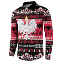 Polska Wesolych Swiat Button Sweatshirt Lachy Sadeckie Pattern Black Version