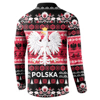 Polska Wesolych Swiat Button Sweatshirt Lachy Sadeckie Pattern Black Version