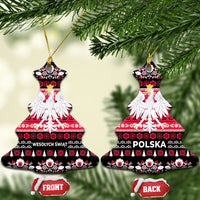Polska Wesolych Swiat Ceramic Ornament Lachy Sadeckie Pattern Black Version
