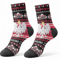 Polska Wesolych Swiat Crew Socks Lachy Sadeckie Pattern Black Version