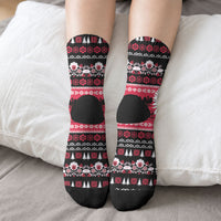 Polska Wesolych Swiat Crew Socks Lachy Sadeckie Pattern Black Version
