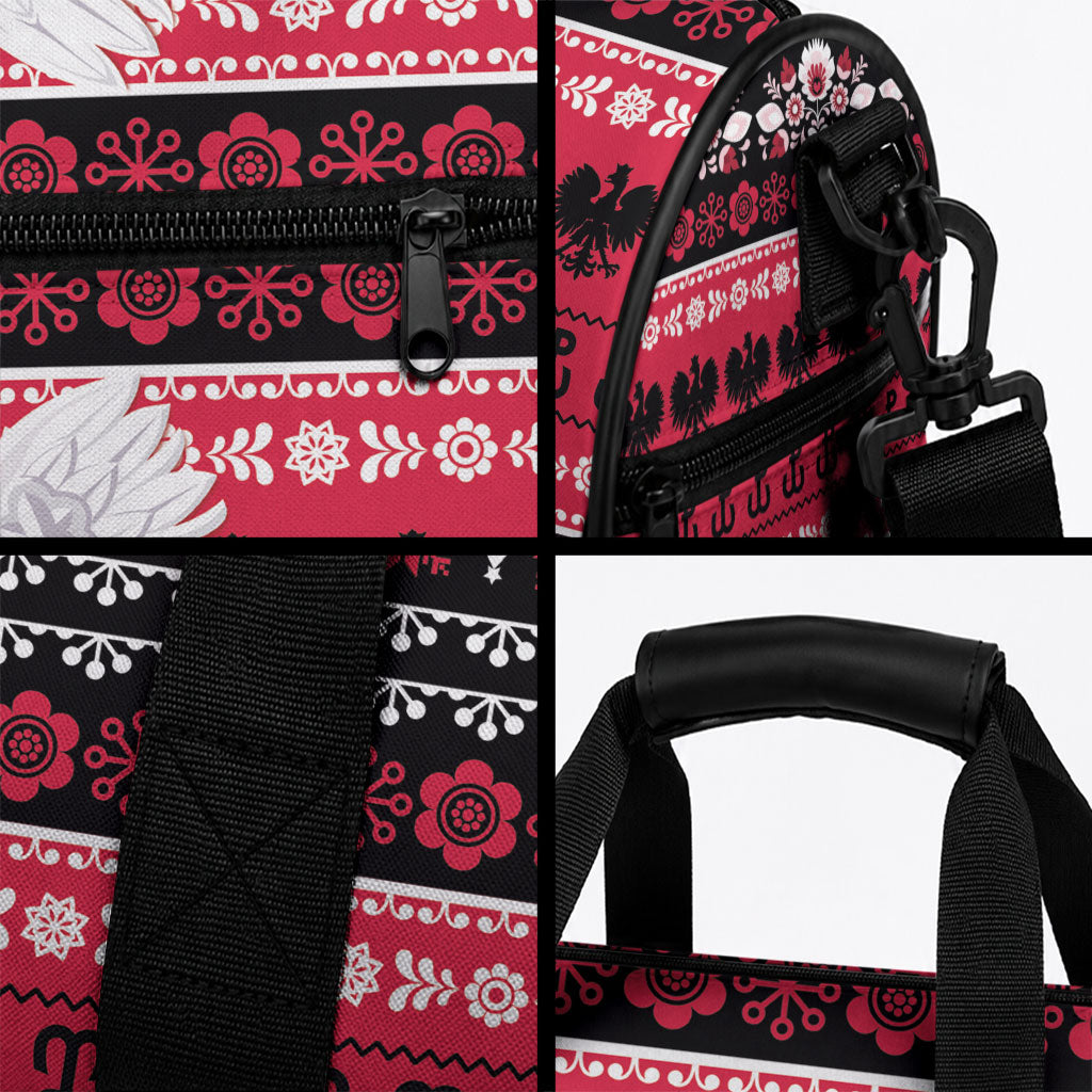 Polska Wesolych Swiat Duffle Bag Lachy Sadeckie Pattern Black Version