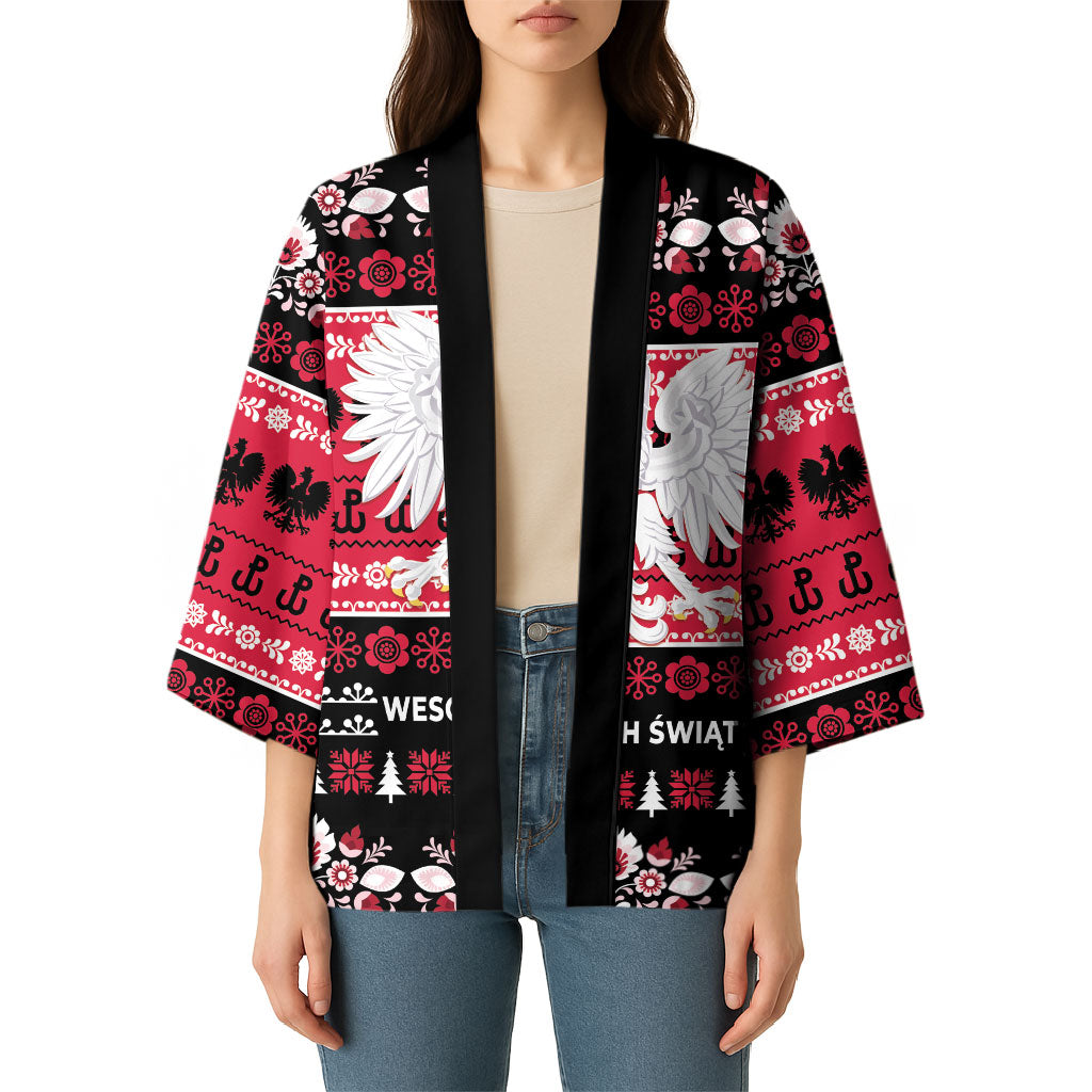 Polska Wesolych Swiat Kimono Lachy Sadeckie Pattern Black Version