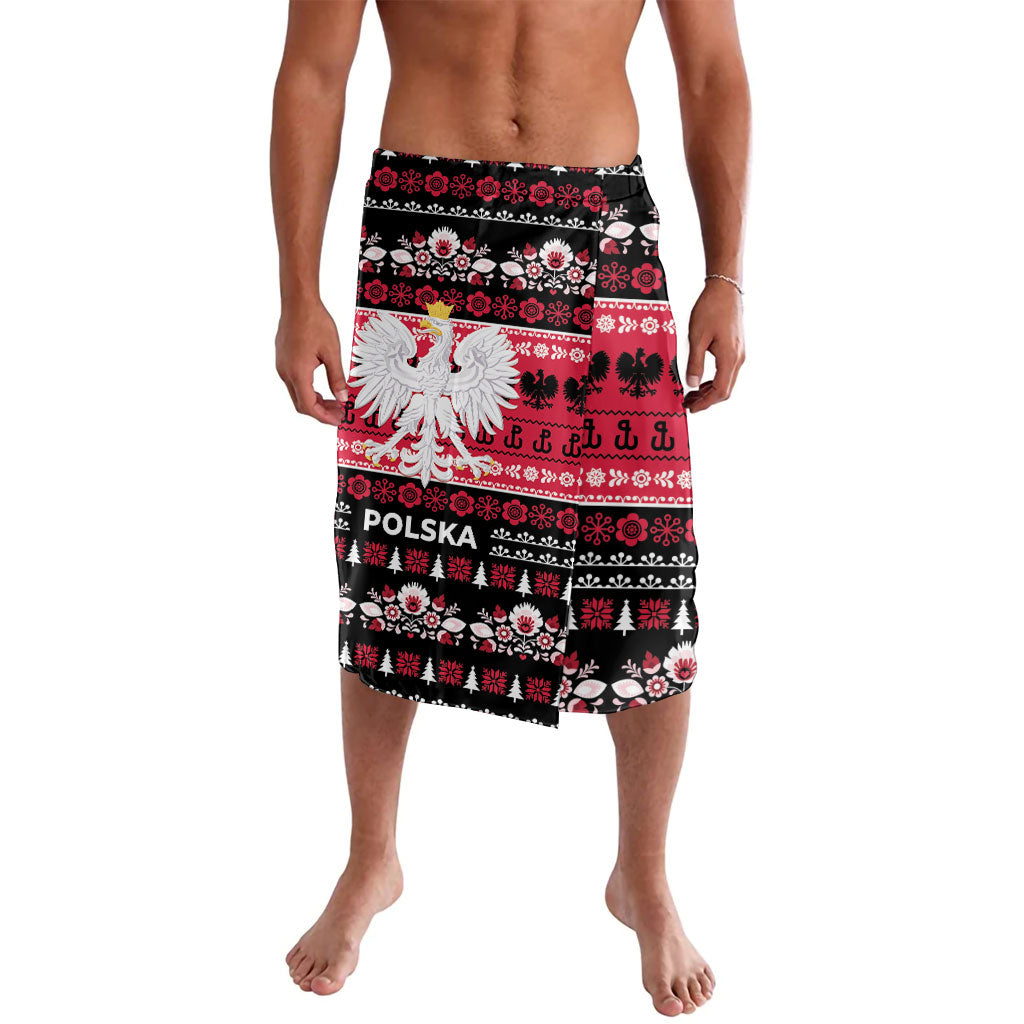 Polska Wesolych Swiat Lavalava Lachy Sadeckie Pattern Black Version