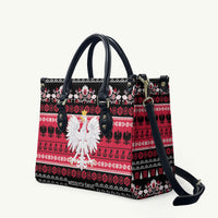 Polska Wesolych Swiat Leather Bag Lachy Sadeckie Pattern Black Version