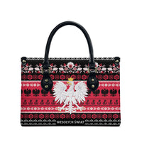 Polska Wesolych Swiat Leather Bag Lachy Sadeckie Pattern Black Version