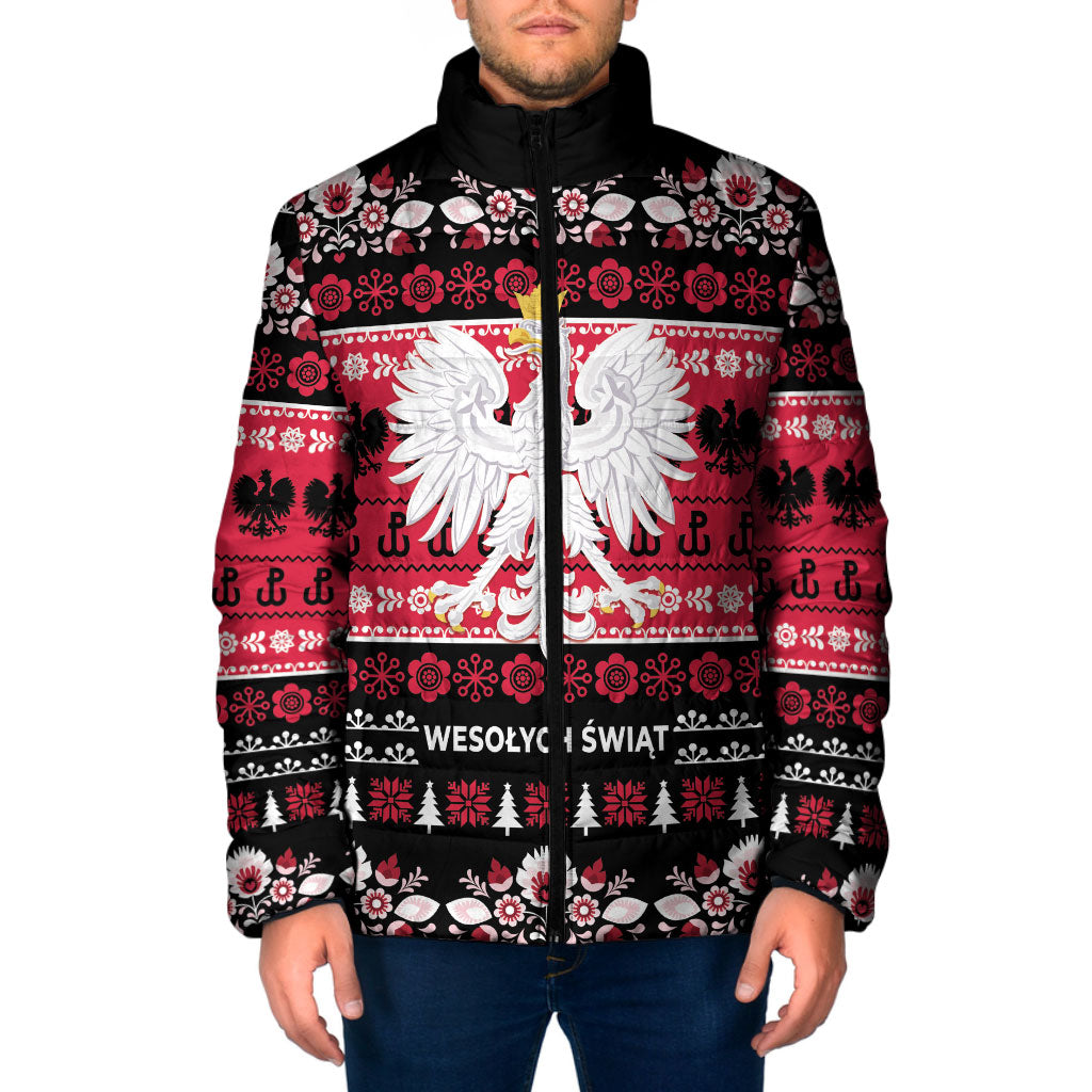 Polska Wesolych Swiat Padded Jacket Lachy Sadeckie Pattern Black Version