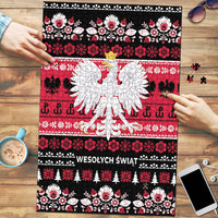 Polska Wesolych Swiat Puzzle Lachy Sadeckie Pattern Black Version