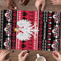 Polska Wesolych Swiat Puzzle Lachy Sadeckie Pattern Black Version
