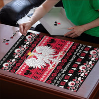 Polska Wesolych Swiat Puzzle Lachy Sadeckie Pattern Black Version