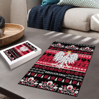 Polska Wesolych Swiat Puzzle Lachy Sadeckie Pattern Black Version