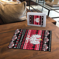 Polska Wesolych Swiat Puzzle Lachy Sadeckie Pattern Black Version
