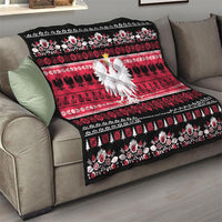 Polska Wesolych Swiat Quilt Lachy Sadeckie Pattern Black Version