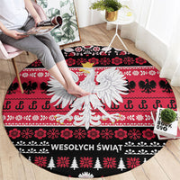 Polska Wesolych Swiat Round Carpet Lachy Sadeckie Pattern Black Version