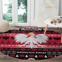 Polska Wesolych Swiat Round Carpet Lachy Sadeckie Pattern Black Version