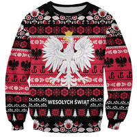 Polska Wesolych Swiat Sweatshirt Lachy Sadeckie Pattern Black Version