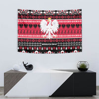 Polska Wesolych Swiat Tapestry Lachy Sadeckie Pattern Black Version