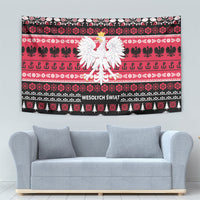 Polska Wesolych Swiat Tapestry Lachy Sadeckie Pattern Black Version