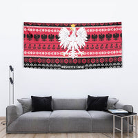 Polska Wesolych Swiat Tapestry Lachy Sadeckie Pattern Black Version