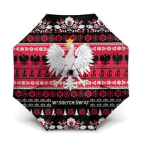 Polska Wesolych Swiat Umbrella Lachy Sadeckie Pattern Black Version