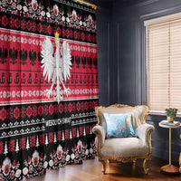 Polska Wesolych Swiat Window Curtain Lachy Sadeckie Pattern Black Version