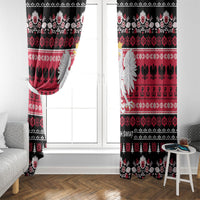 Polska Wesolych Swiat Window Curtain Lachy Sadeckie Pattern Black Version