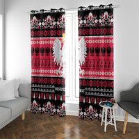 Polska Wesolych Swiat Window Curtain Lachy Sadeckie Pattern Black Version