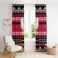 Polska Wesolych Swiat Window Curtain Lachy Sadeckie Pattern Black Version